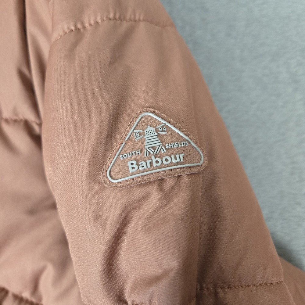 BARBOUR Cabot Quilted Puffer Jacket Womens 10 Rose Blush Full Zip Pockets - Picture 5 of 9